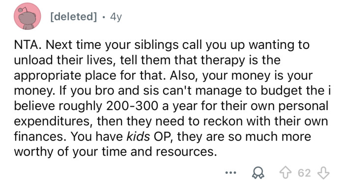 Your money is your money.