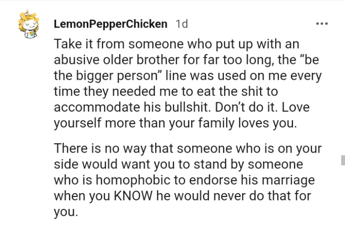 Love yourself more than your family loves you