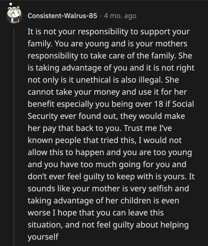 OP needs to put his foot down now, before his mom makes this her MO.