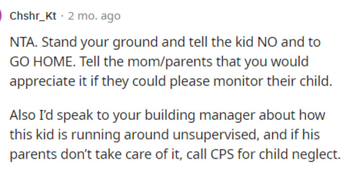 This is also a good suggestion, as they should consider talking to the building manager to see what they can recommend.