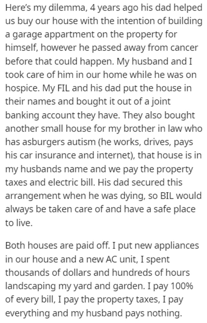 OP has a dilemma due to some house ownership technicalities