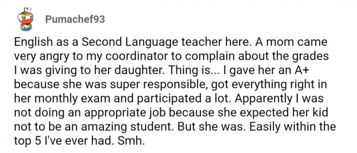 22. Teacher had an incredible student with terrible parents