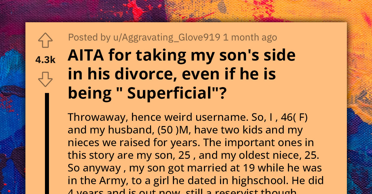 Mother Backs Son's Decision To Divorce Wife Over Weight And Hygiene Issues, Niece Argues The Reasons Are Superficial