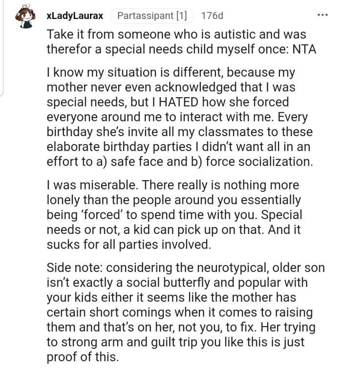 This Redditor suspects that the mother has certain shortcomings when it comes to raising her kids