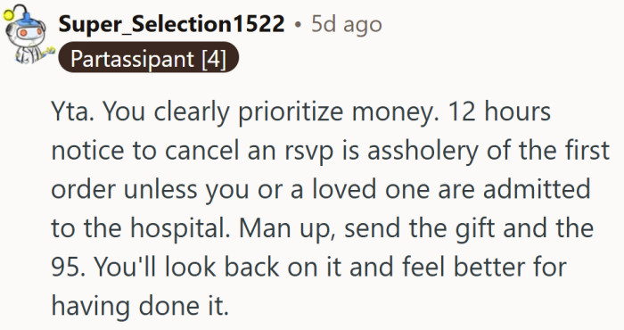 To some, it wasn’t about the £95, it was about respect and timing.