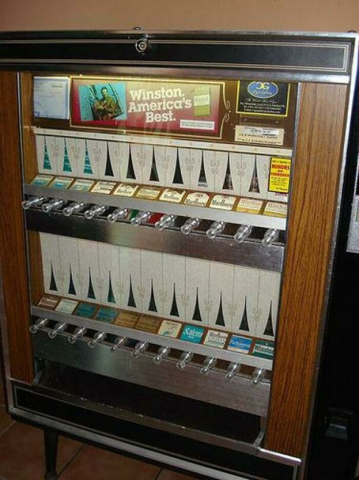 13. Cigarette vending machines that had no way to check a person's age and operated on the honor system