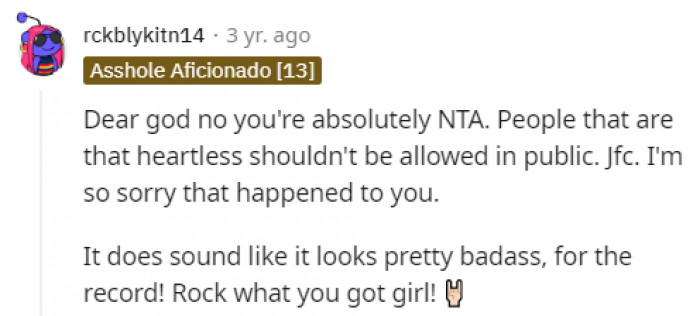 We're glad that the comments on this thread were filled with supportive people wishing the best for the young girl.