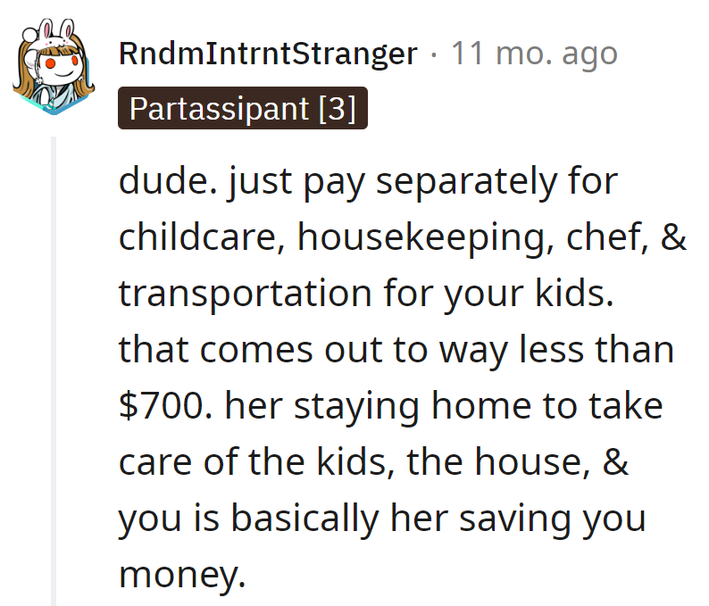 Dude, her at-home services are a steal—cheaper than $700! It's a budget-friendly resort she's running.
