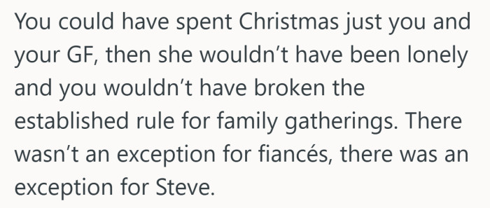 It stings to hear, but the point is clear. The exception was personal, not a precedent, and that shaped everything.