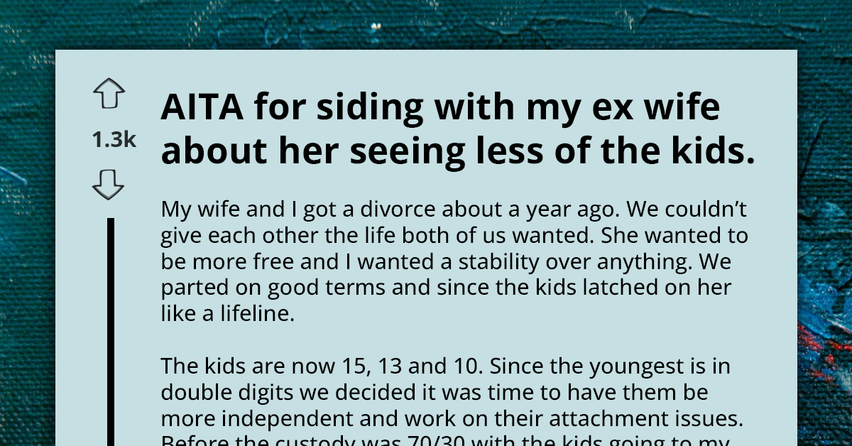 Father Defends Ex-Wife Against Children's Insults, Leading To Strained Relationship With Both