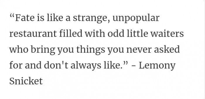 12. What fate is literally like
