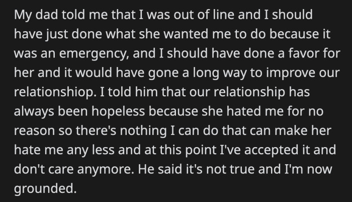 He ended up getting scolded after being indifferent about the favor