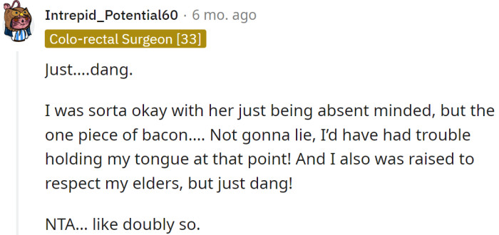 One piece of bacon is too much...