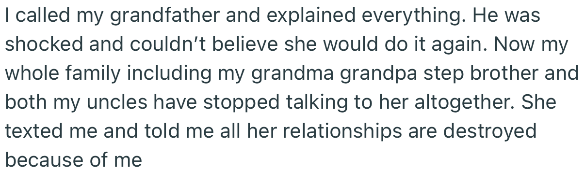 OP called and informed their grandfather about the stolen money