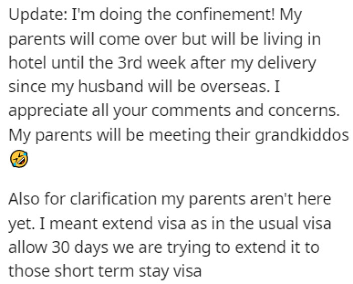 In a further update, OP shared that she would be going through with it