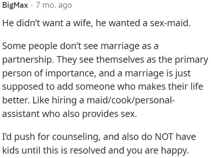 He Desired a Partner Who Fulfills Both Emotional and Physical Needs, Akin to a Personal Assistant Providing Intimacy