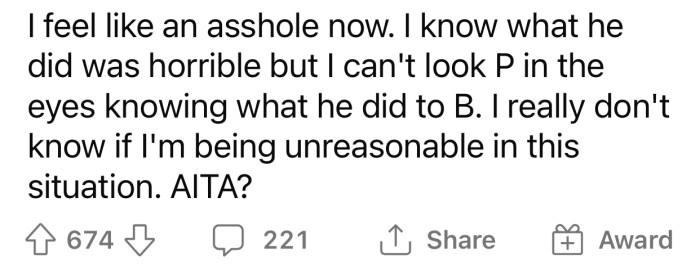 OP couldn't get over what her brother did to his ex-wife.