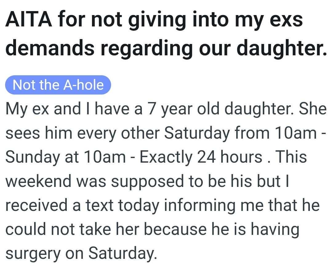 The OP kicks off her story