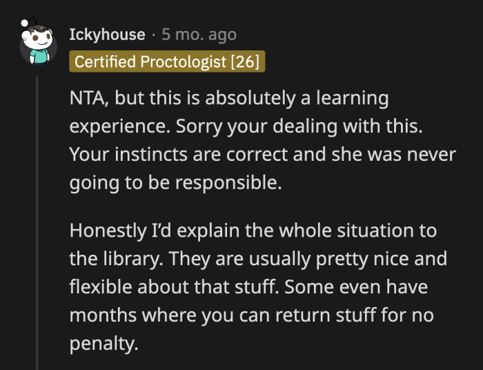 OP should try talking to the librarians and see if she can get the fine reduced. She shouldn't hope for her employer to pay.
