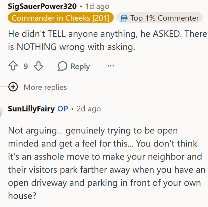 This Redditor has a point... Asking is not telling.