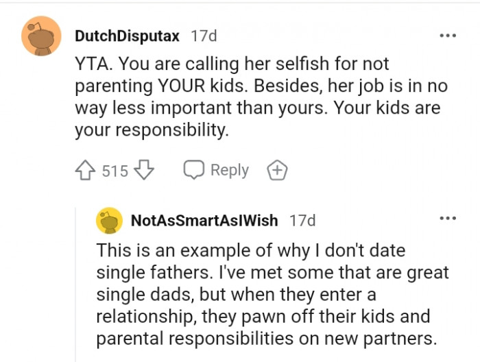 Her job is in no way less important than yours.