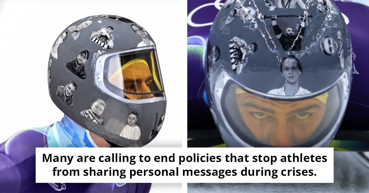 Olympic officials warn of consequences for Ukrainian athlete who won't remove his prohibited helmet
