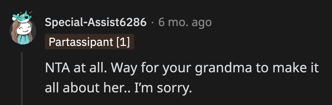 It looks to me that grandma made promises to her friends without talking to the people hosting the bridal shower.