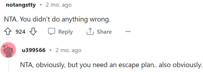 OP needs a good escape plan