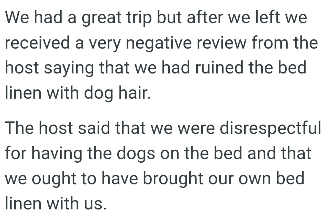They left and received a very negative review from the host