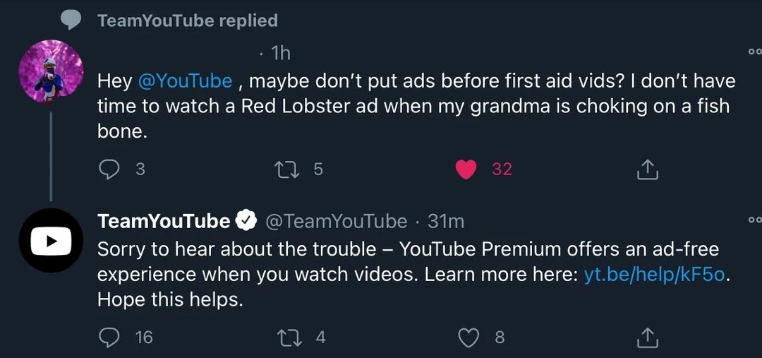 And here's a screenshot of the response