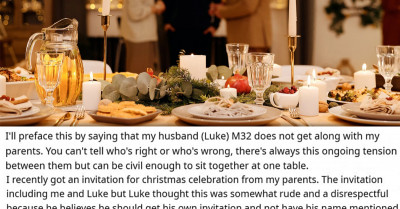 Woman Gets Uninvited To Parent's Christmas Celebration After Requesting That They Send Her Husband A Separate Invitation