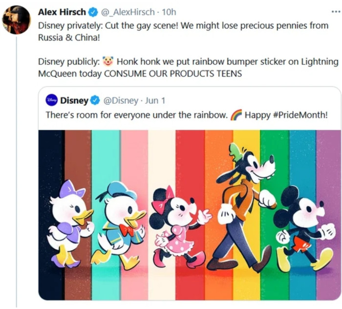 Disney put out a Tweet to celebrate Pride Month, but one Twitter user wasn't having it at all