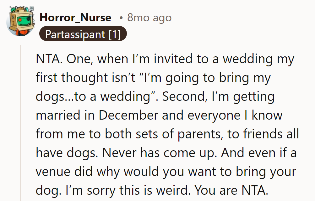 Canine couture doesn't fit the dress code.