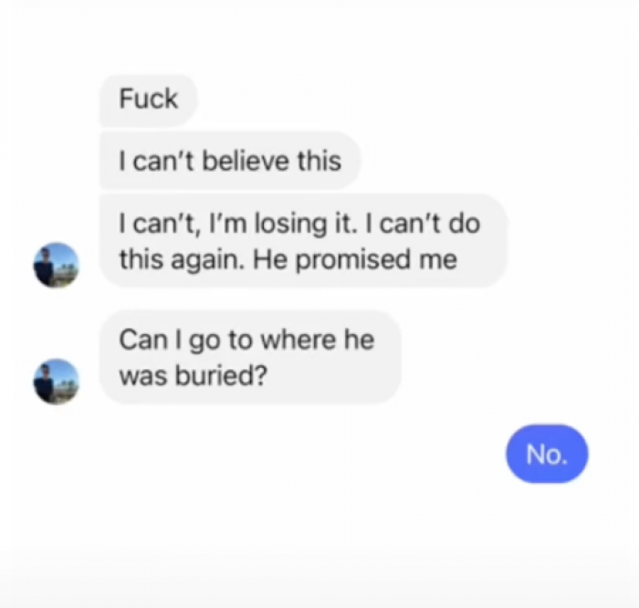 She actually shared with us the text message screenshot of how the mistress responded to being told about her husband's death.