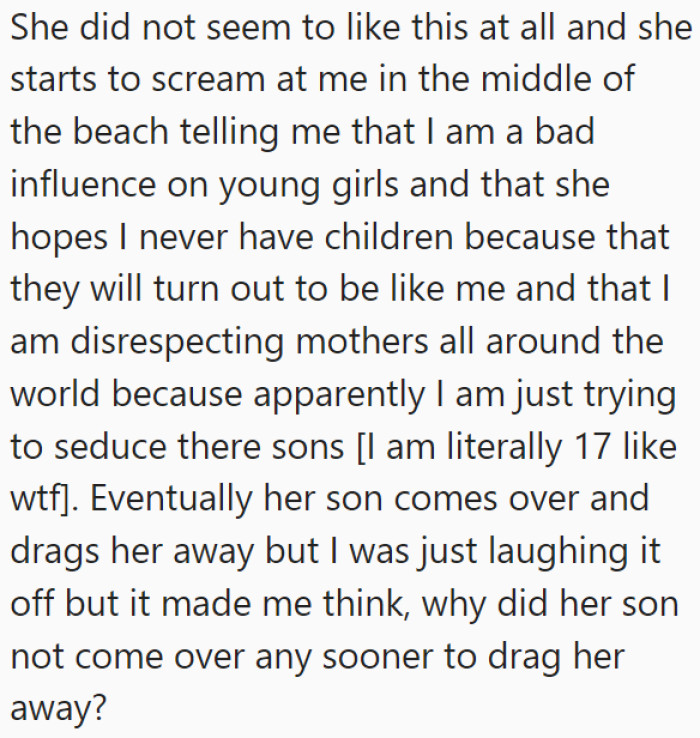 The Karen didn't like the OP's response and started screaming at her.