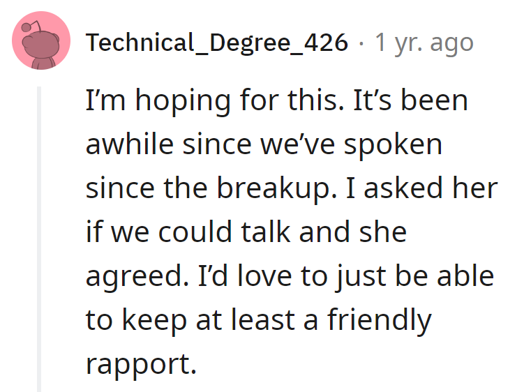 Fingers crossed for a friendly sequel, 'The Chronicles of Amicable Exes.'