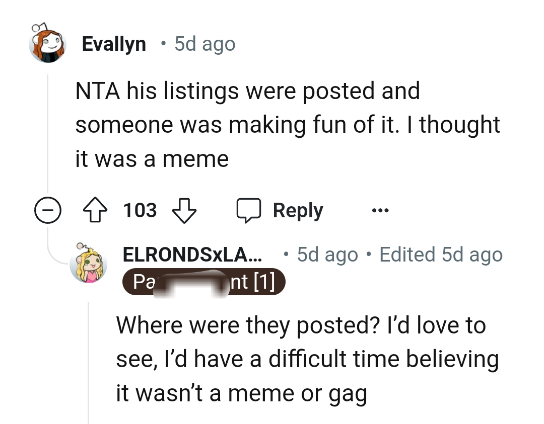 This Redditor seems to have seen the listings somewhere online