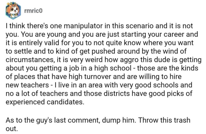 OP's boyfriend is definitely the manipulator here