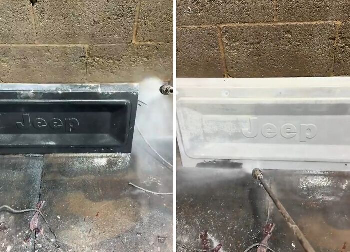 "Powerwashing The Paint Off This Jeep Tailgate After A Chemical Dip"