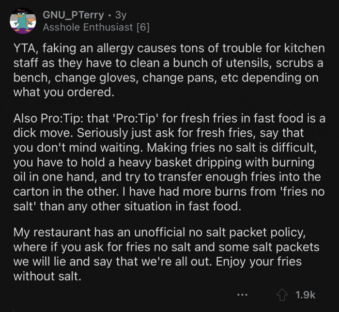 You can just ask for French fries without using any tricks.