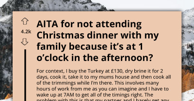 Couple Gets Accused Of Being Selfish After Choosing To Spend Time Together Over Having Christmas Dinner With The Family