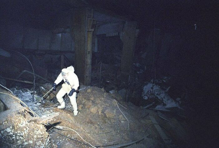 45. A Lone Scientist Descending Into The Radioactive Darkness Of Chernobyl In 1986