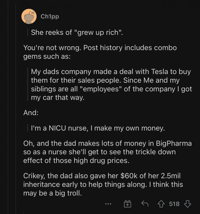 Reddit users dug up some interesting comments from OP's account.