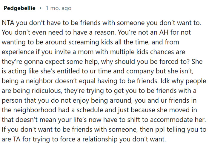 You don't have to be friends with people you don't like; that's the basic truth