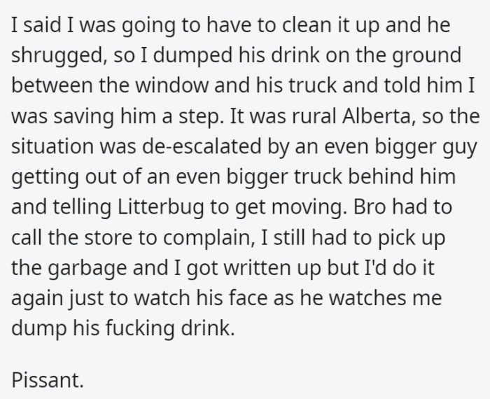 Getting written up for that was definitely worth it, though