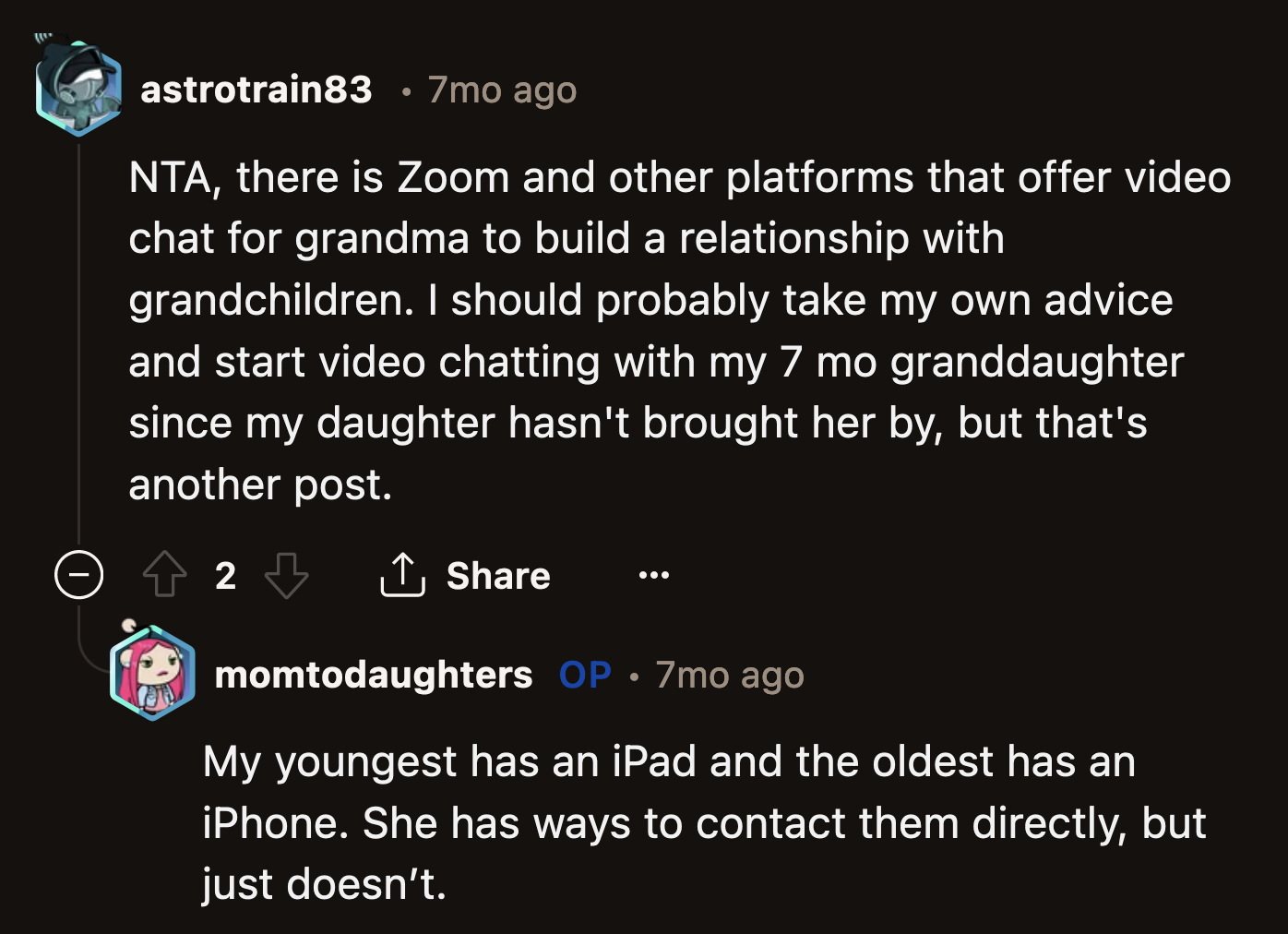 If visiting proves too much, video calls with the kids are the simplest solution. OP's kids have smart devices if their grandma wants to contact them.