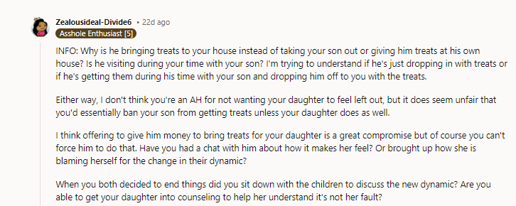 Help her understand it's not her fault?