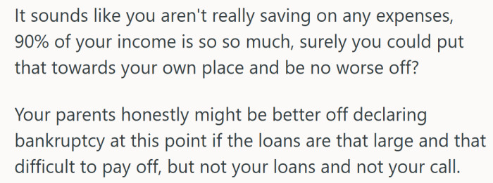 A polite way of saying that handing over ninety percent of your paycheck is not the money-saving hack you were promised.