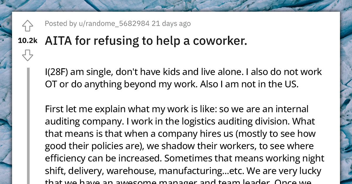 Moment Childfree Woman Refused To Assist Colleague With Five Children Has Redditors Supporting Her