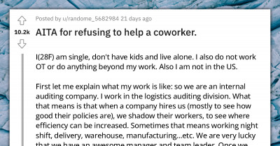 Moment Childfree Woman Refused To Assist Colleague With Five Children Has Redditors Supporting Her